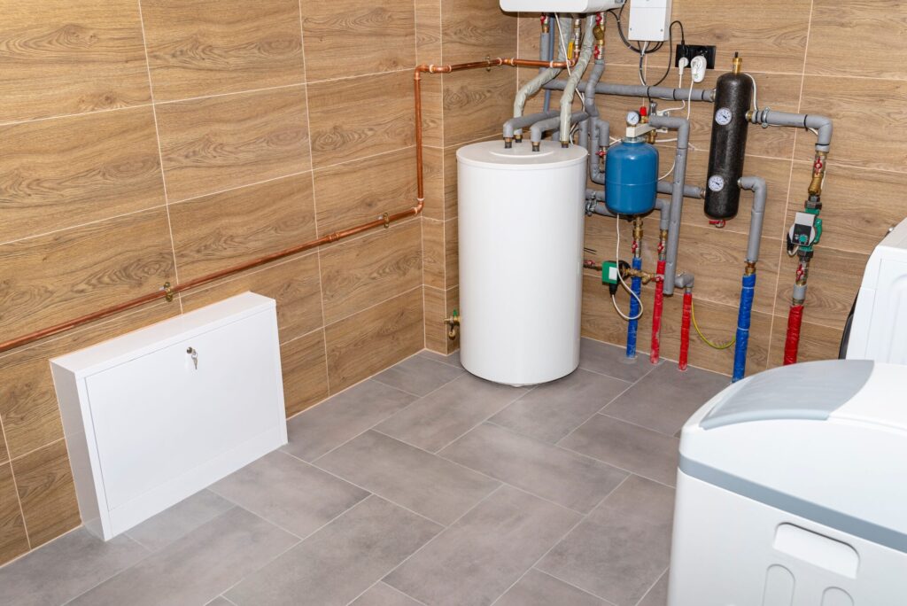Residential water heater and plumbing system installed in Colton
